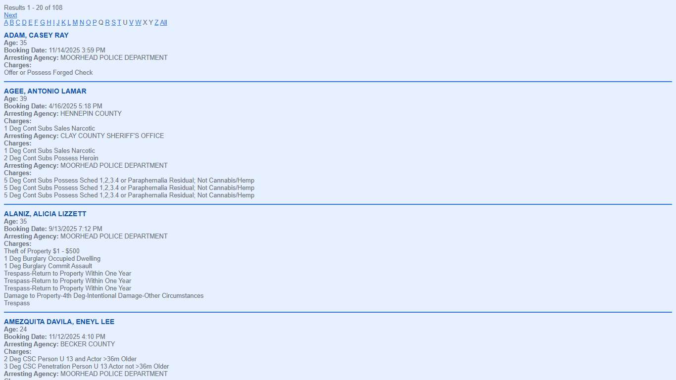 Clay County Inmate Roster